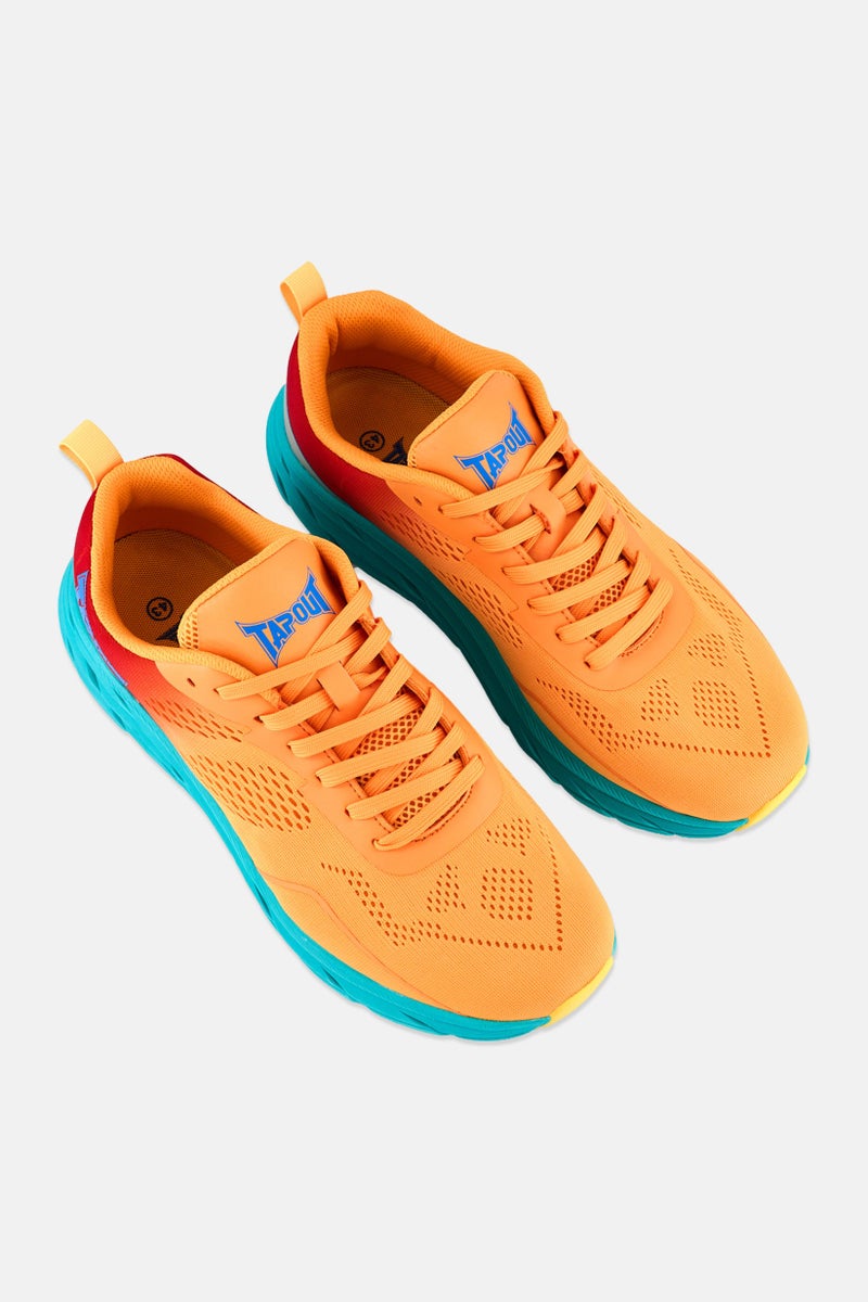 TapouT Men Lace Up Running Shoes, Orange - Image 4